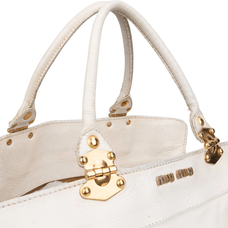 Miu Miu Blancoi Vitello Daino Satchel Handbag