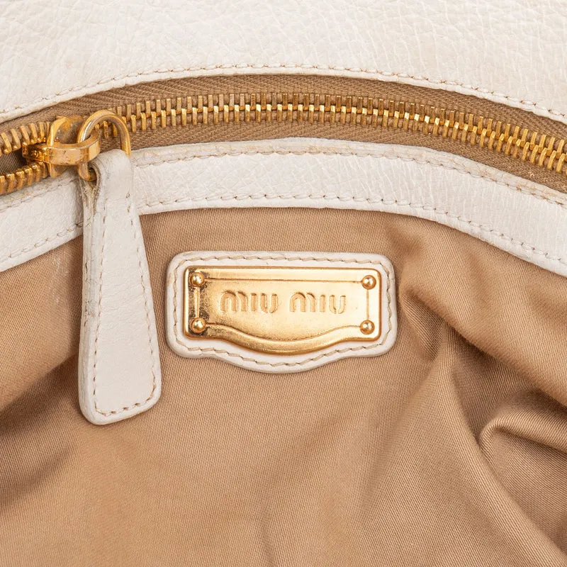 Miu Miu Blancoi Vitello Daino Satchel Handbag
