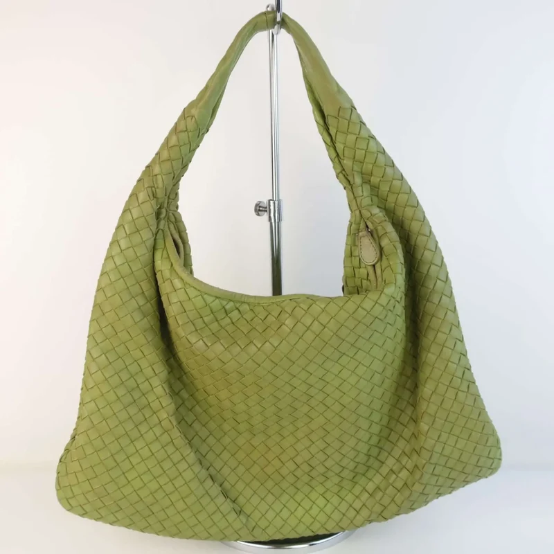 Bottega Veneta Green Intrecciatto Shoulder Hobo bag