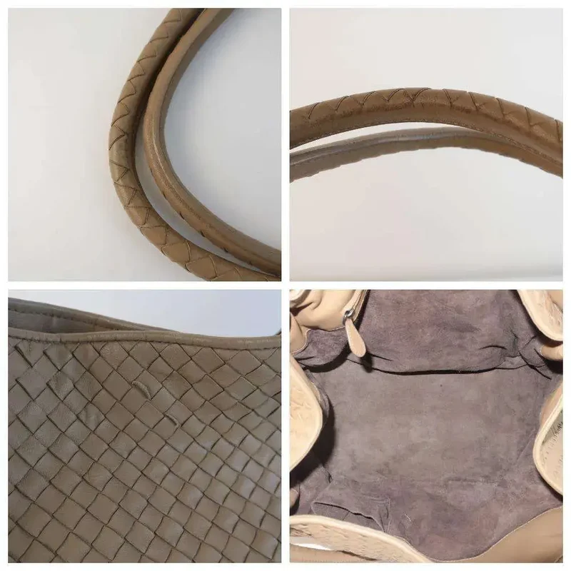 Bottega Veneta Beige Intrecciato Woven Nappa Leather Parachute Bag