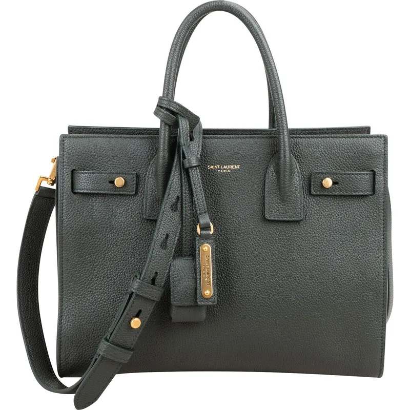 Yves Saint Laurent Grained Calfskin Small Sac de Jour Handbag
