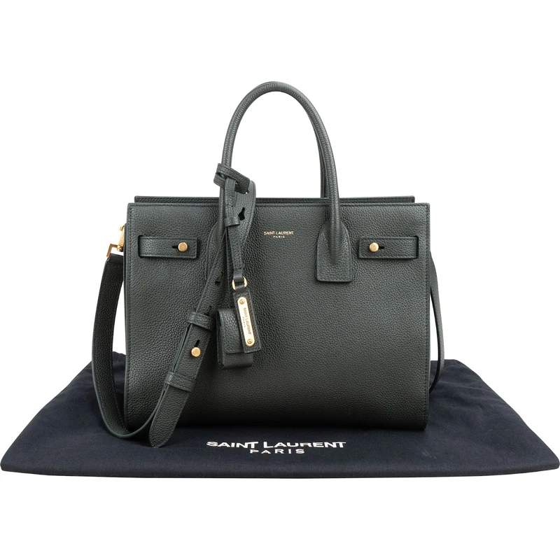Yves Saint Laurent Grained Calfskin Small Sac de Jour Handbag