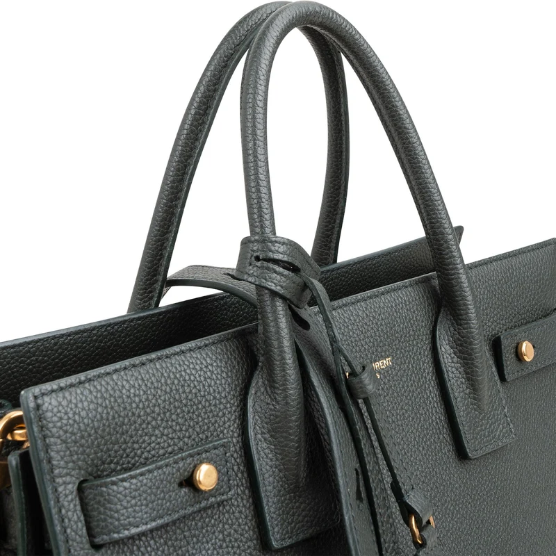 Yves Saint Laurent Grained Calfskin Small Sac de Jour Handbag