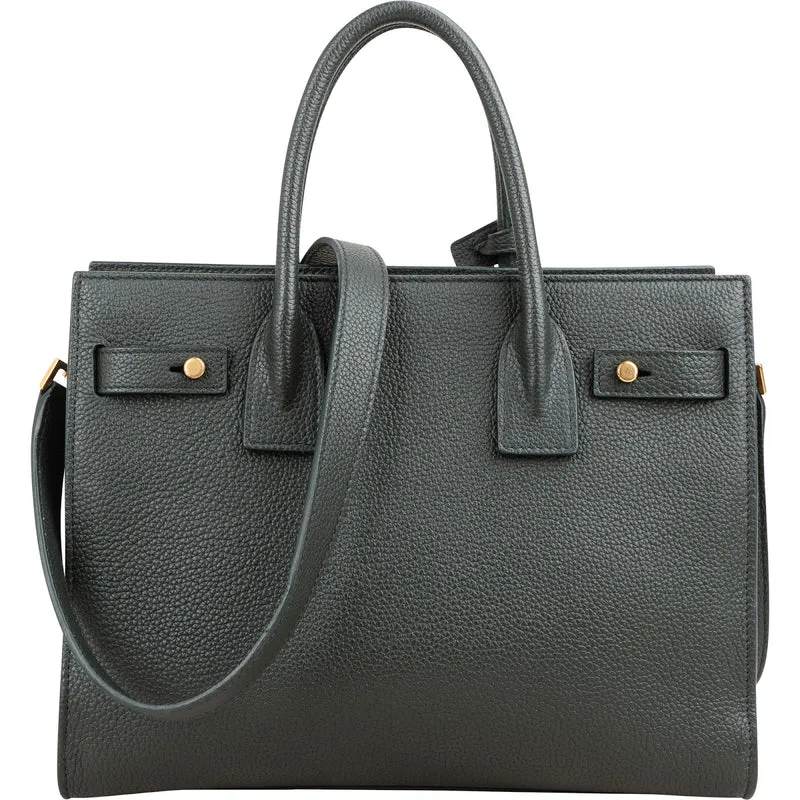 Yves Saint Laurent Grained Calfskin Small Sac de Jour Handbag