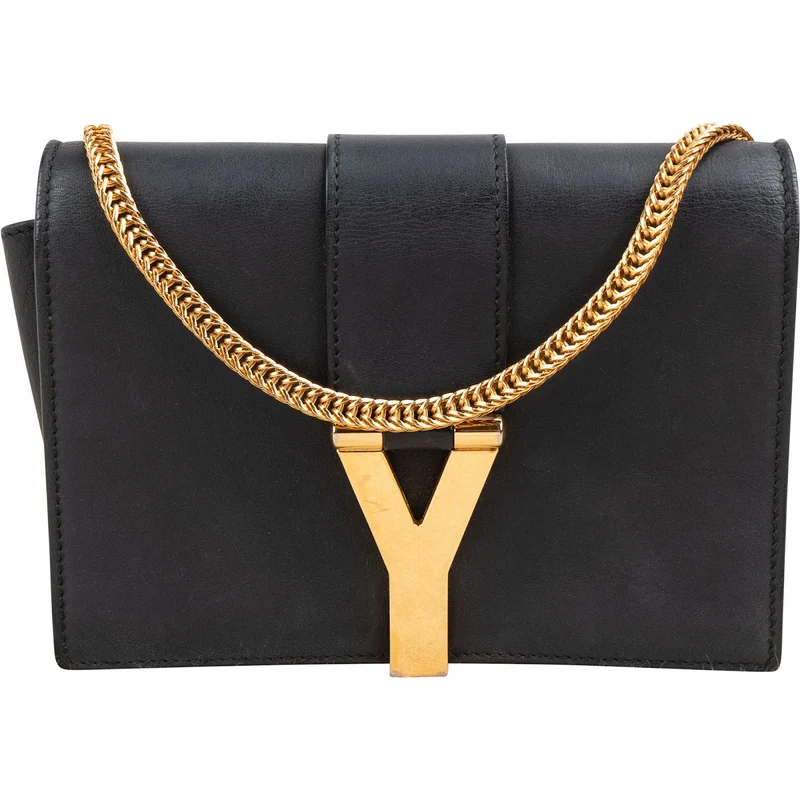 Yves Saint Laurent Black Leather Small Chyc Y Crossbody Bag