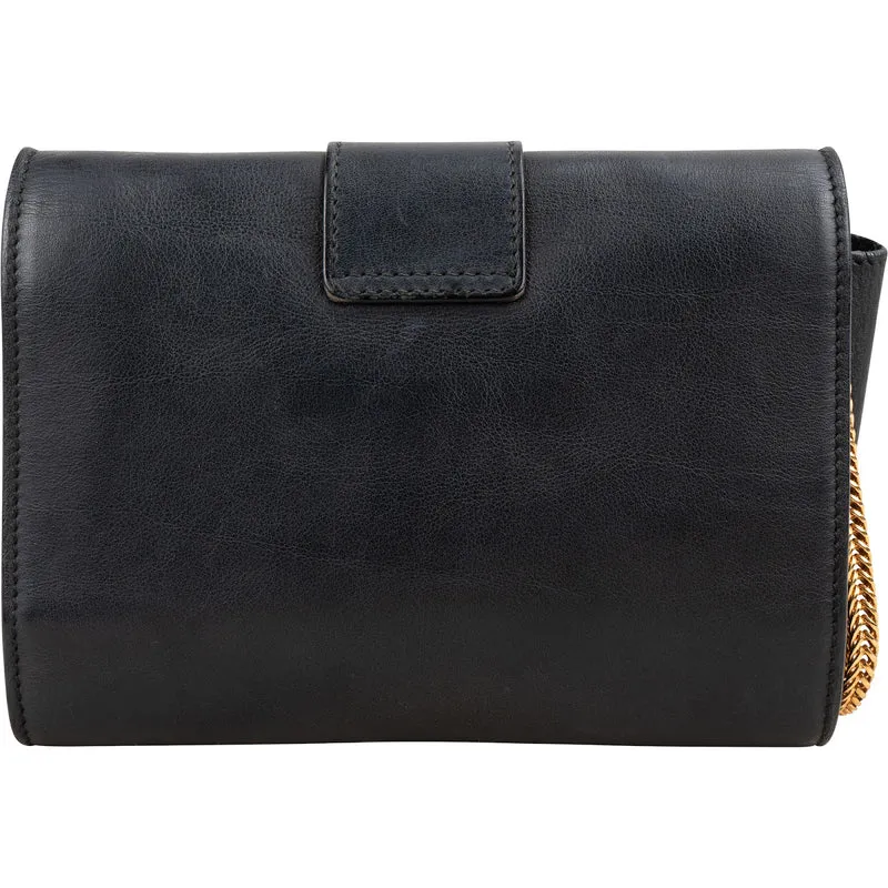 Yves Saint Laurent Black Leather Small Chyc Y Crossbody Bag