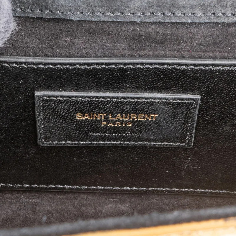 Yves Saint Laurent Gold Python-Embossed Leather Mini Kate Tassel Crossbody Bag
