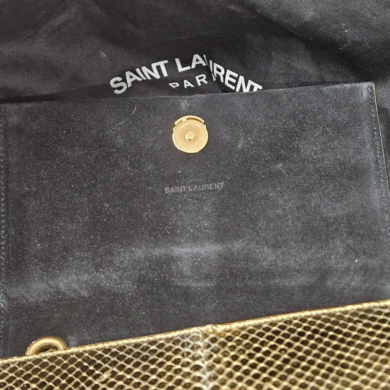 Yves Saint Laurent Gold Python-Embossed Leather Mini Kate Tassel Crossbody Bag