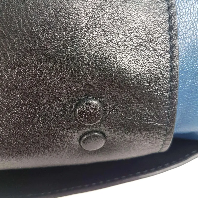 Chloe Blue/Black Leather Medium Alice Satchel Bag