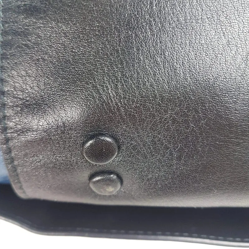 Chloe Blue/Black Leather Medium Alice Satchel Bag