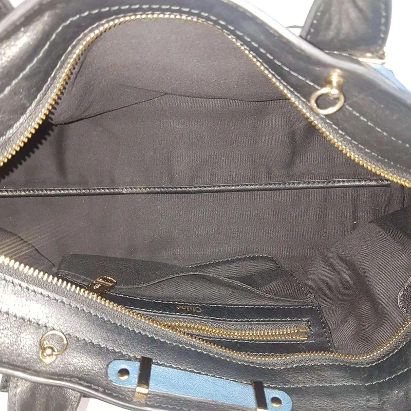 Chloe Blue/Black Leather Medium Alice Satchel Bag