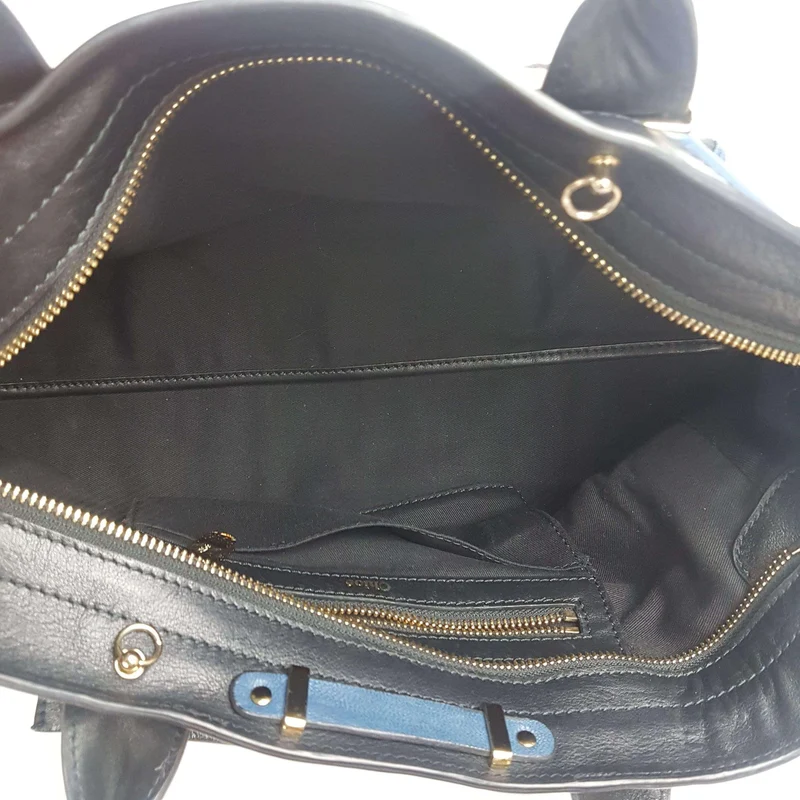 Chloe Blue/Black Leather Medium Alice Satchel Bag