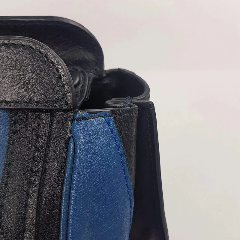 Chloe Blue/Black Leather Medium Alice Satchel Bag
