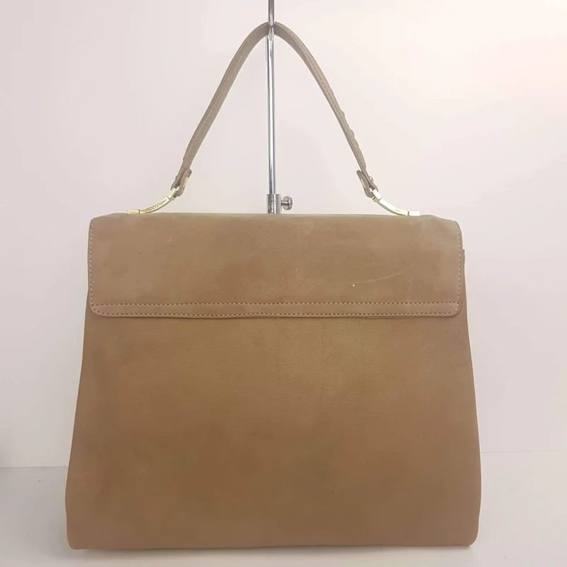 Iceberg Beige Leather Handbag with Chamois parts