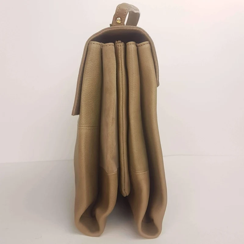 Iceberg Beige Leather Handbag with Chamois parts