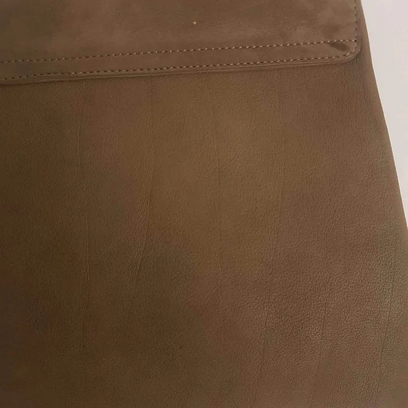 Iceberg Beige Leather Handbag with Chamois parts