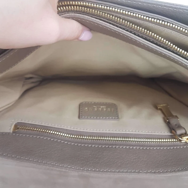 Iceberg Beige Leather Handbag with Chamois parts
