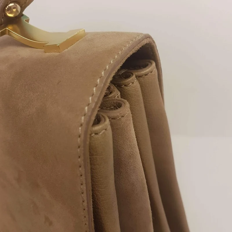 Iceberg Beige Leather Handbag with Chamois parts