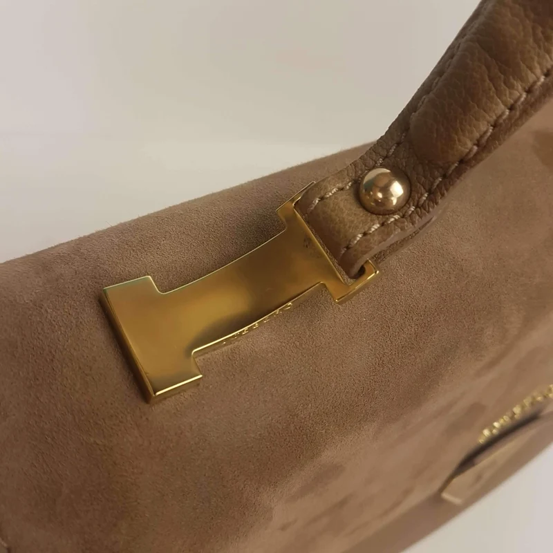 Iceberg Beige Leather Handbag with Chamois parts