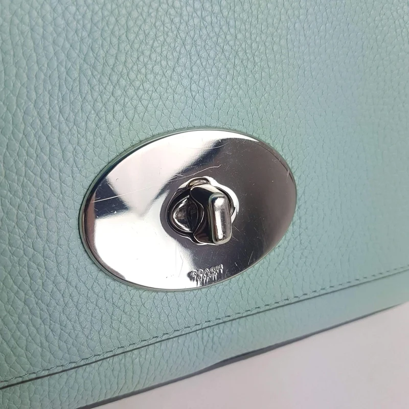 Coach Crosstown Crossbody Bag In Pebble Leather Light Green