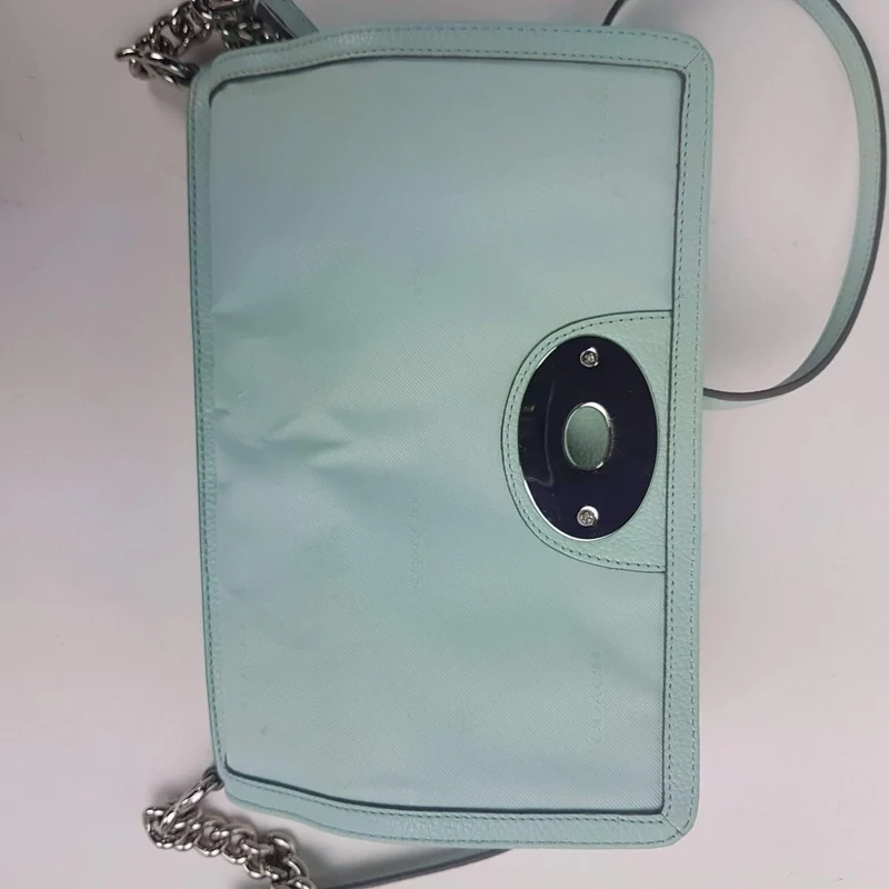 Coach Crosstown Crossbody Bag In Pebble Leather Light Green