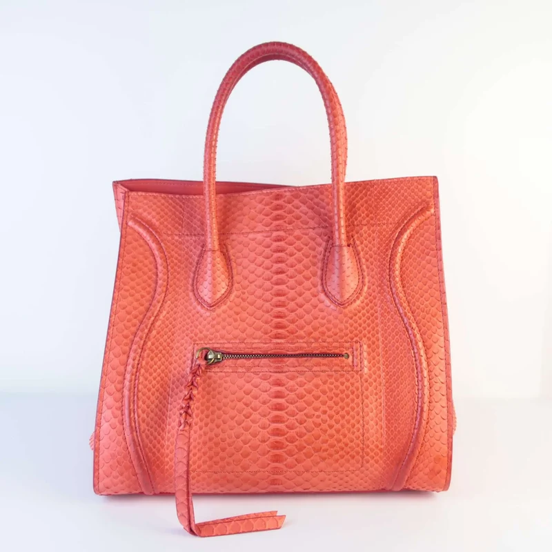 Celine Orange Python Medium Phantom Luggage Tote Bag
