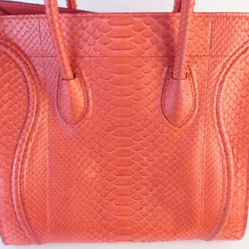 Celine Orange Python Medium Phantom Luggage Tote Bag