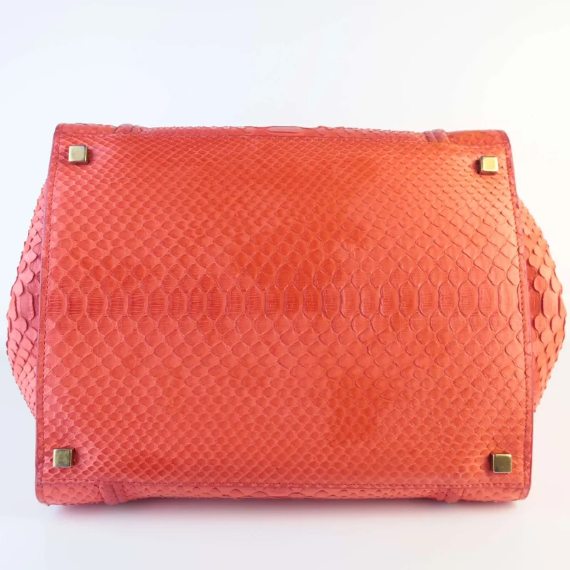 Celine Orange Python Medium Phantom Luggage Tote Bag