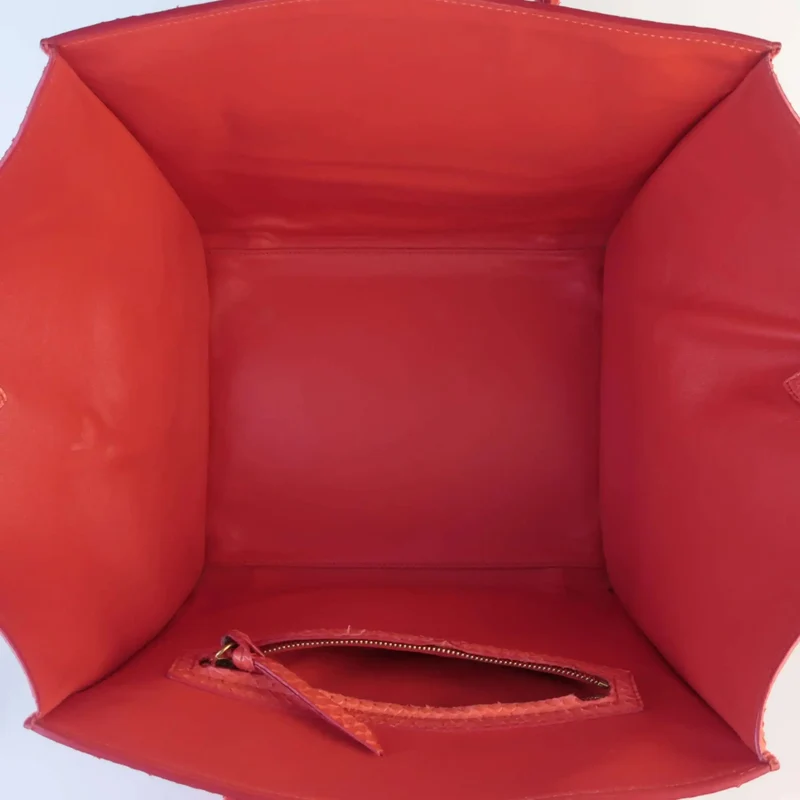 Celine Orange Python Medium Phantom Luggage Tote Bag