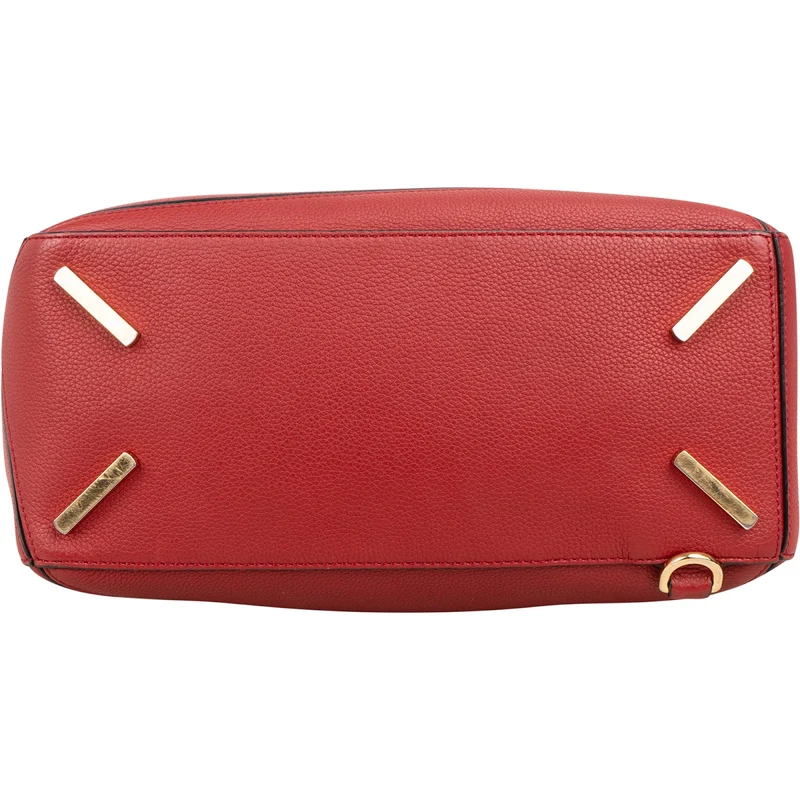 Loewe Red Grained Calfskin Puzzle Crossbody Handbag