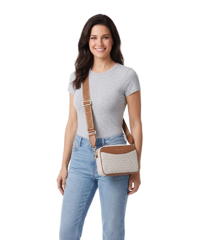 Michael Kors Bev Large Umhängetasche vanilla/acorn