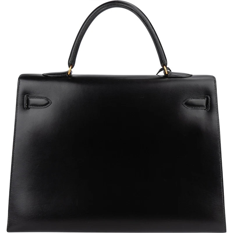 Hermès Noir Boxcalf Kelly 35 Sellier Handbag