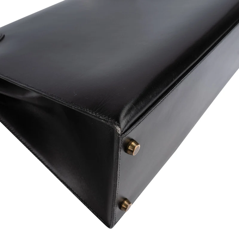 Hermès Noir Boxcalf Kelly 35 Sellier Handbag