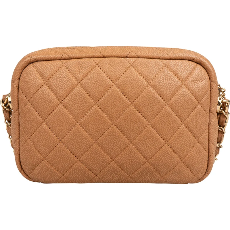 Chanel Quilted Caviar Leather Tassel Camera Crossbody Bag