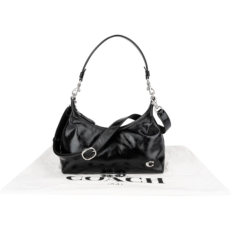 Coach Black Patent Leather Juliet Shoulder Crossbody Bag