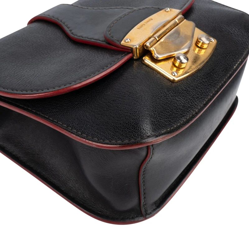 Miu Miu Grained Leather Club Flap Crossbody Bag