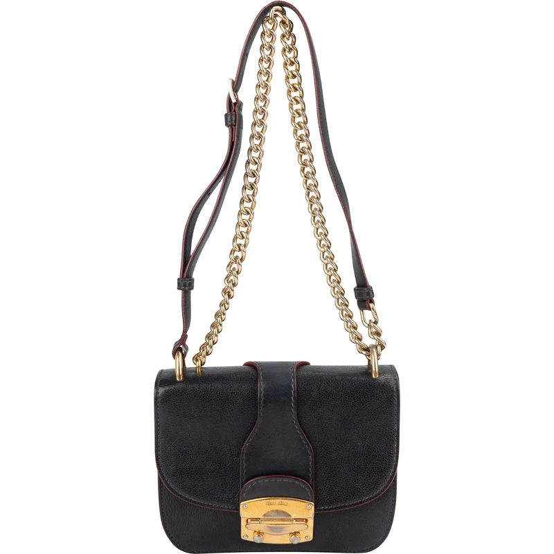Miu Miu Grained Leather Club Flap Crossbody Bag