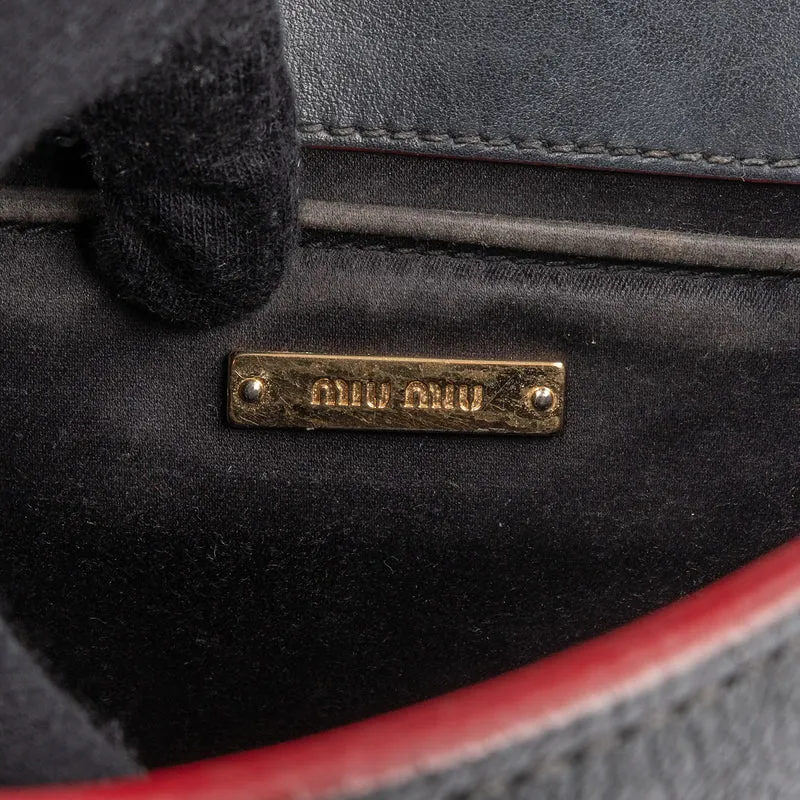 Miu Miu Grained Leather Club Flap Crossbody Bag