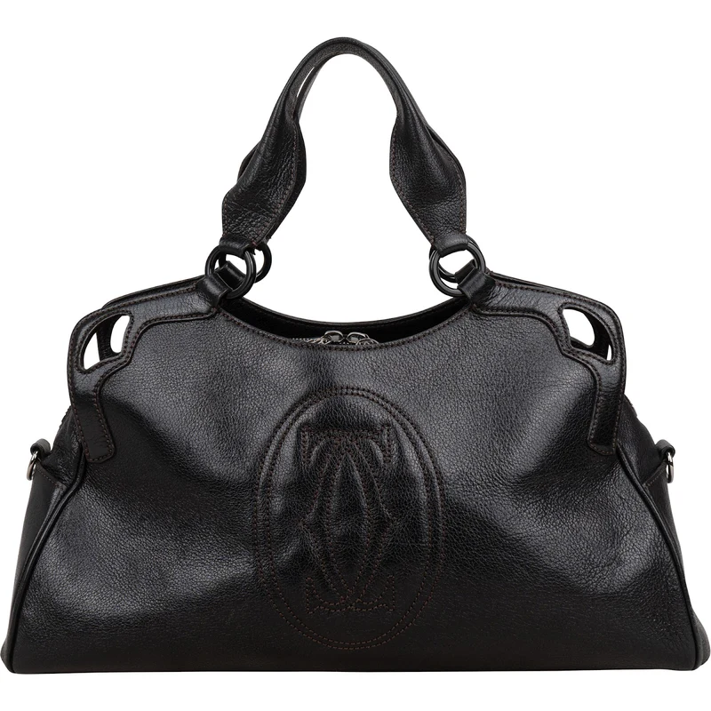 Cartier Black Grained Leather Marcello de Cartier Handbag