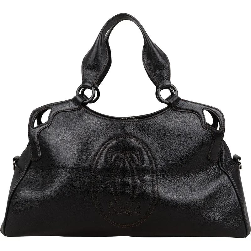 Cartier Black Grained Leather Marcello de Cartier Handbag