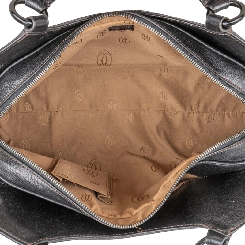 Cartier Black Grained Leather Marcello de Cartier Handbag
