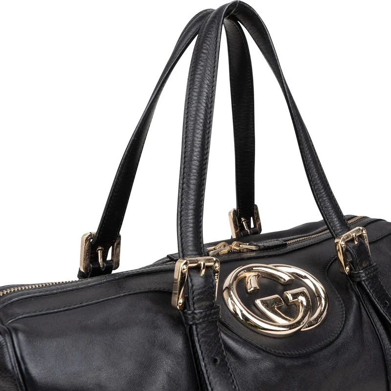 Gucci Leather Britt Boston Bag Handbag