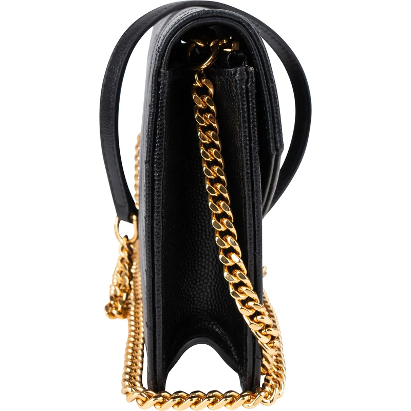 Saint Laurent Grain De Poudre Monogram Wallet On Chain Crossbody Bag