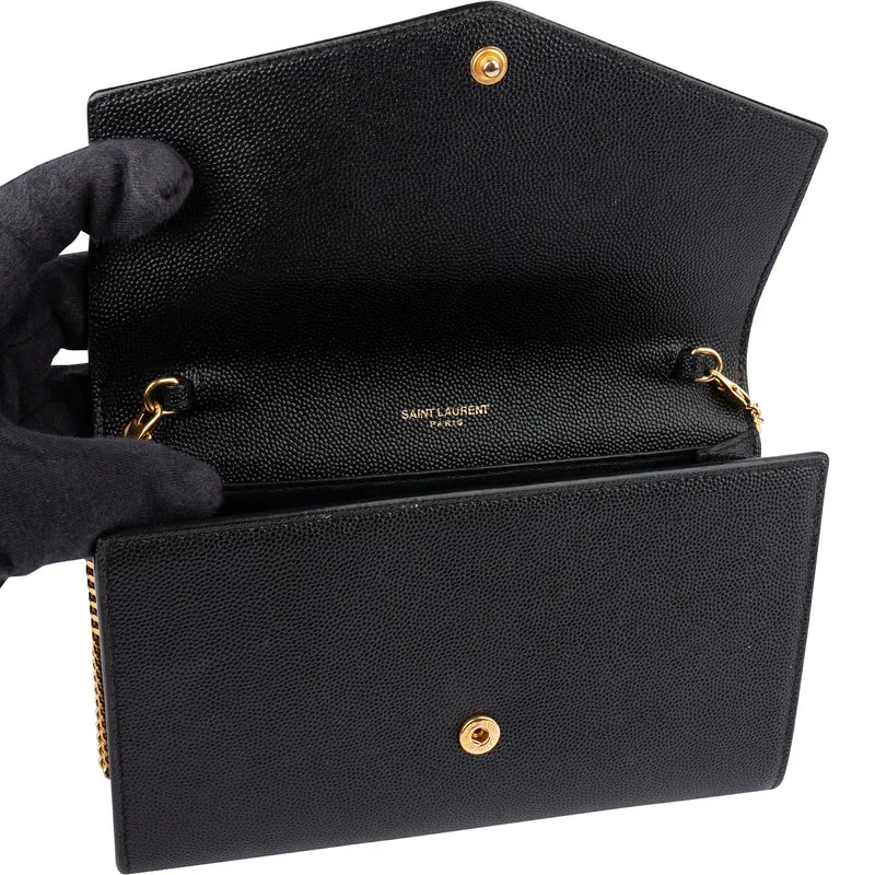 Saint Laurent Grain De Poudre Uptown Wallet On Chain Crossbody Bag