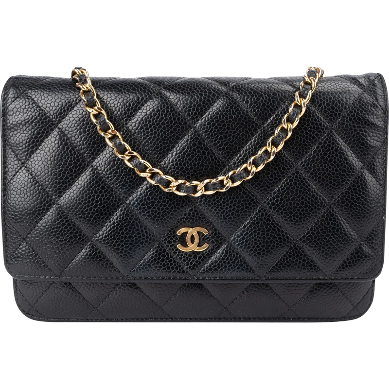 Chanel Quilted Caviar Leather Wallet On Chain Crossbody Bag