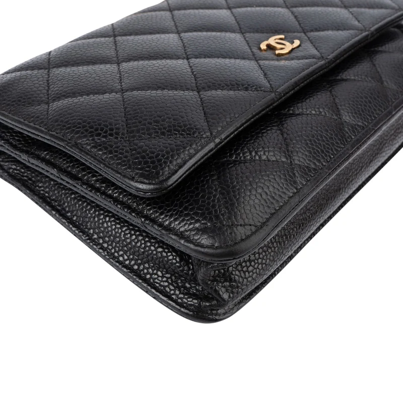Chanel Quilted Caviar Leather Wallet On Chain Crossbody Bag