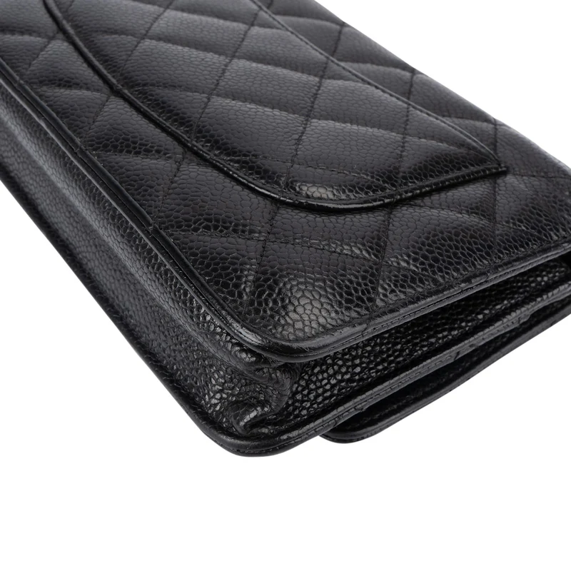Chanel Quilted Caviar Leather Wallet On Chain Crossbody Bag