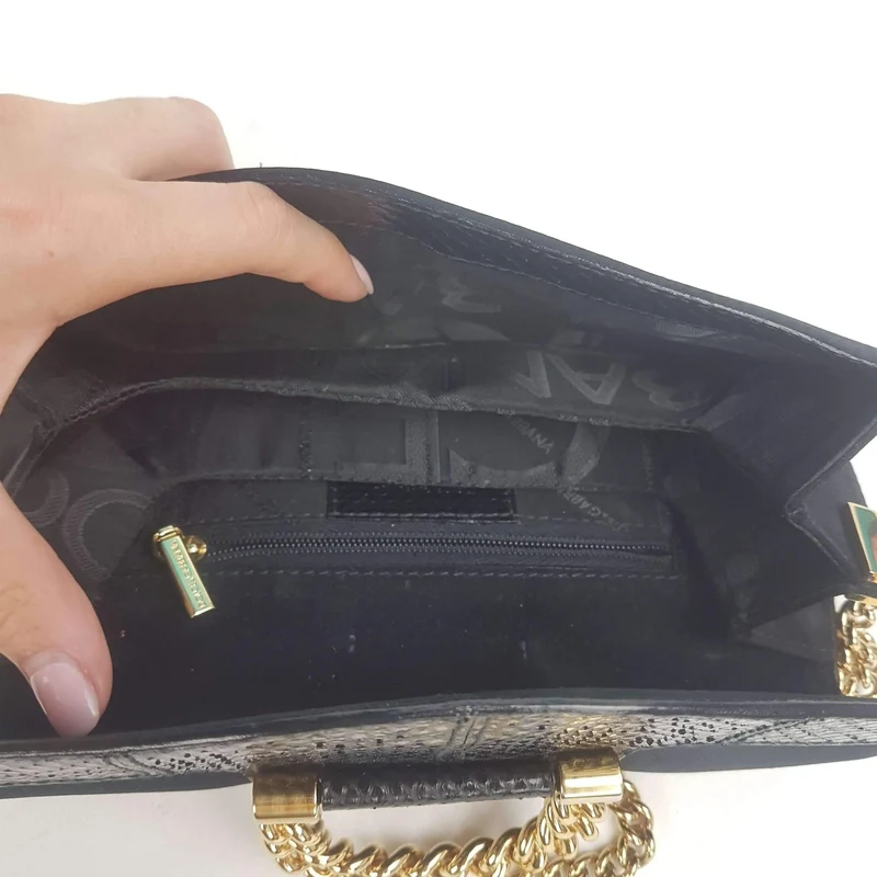 Dolce Gabbana Vintage Satin Snakeskin Crossbody Bag