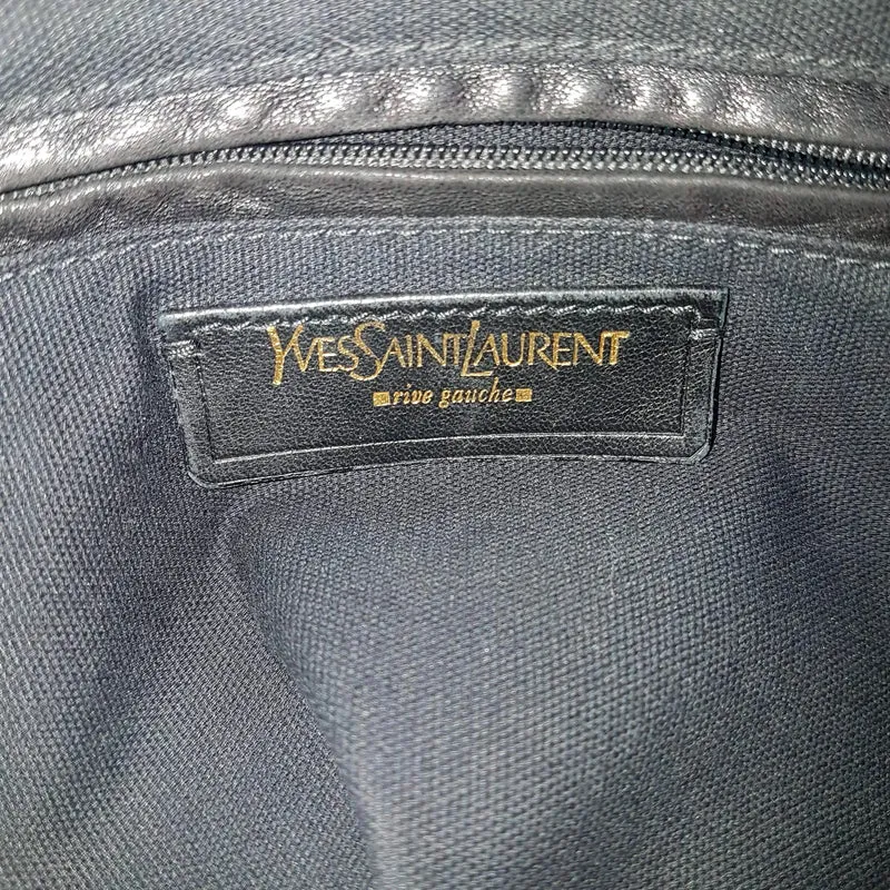 YSL Downtown Croc Embossed Patent Leather Bag