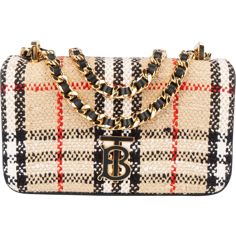 Burberry Tweed Check Lola Small Bouclé TB Crossbody Bag